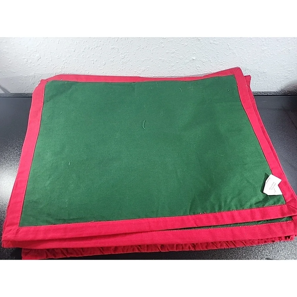 Set of 10 Christmas green Red‎ Placemat with red poinsettias 14